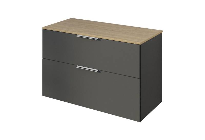 Bernstein Badmöbel-Set TIM, (Waschtischunterschrank mit Waschtischplatte und Griffe, Unterschrank 100 cm - hängend - vormontiert - 2 Schubladen), für Aufsatzwaschbecken - Farbe Unterschrank & Waschtisch frei wählbar von Bernstein