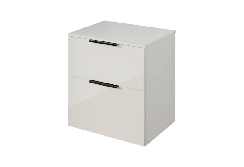 Bernstein Badmöbel-Set TIM, (Waschtischunterschrank mit Waschtischplatte und Griffe, Unterschrank 60 cm - hängend - vormontiert - 2 Schubladen), für Aufsatzwaschbecken - Farbe Unterschrank & Waschtisch frei wählbar von Bernstein