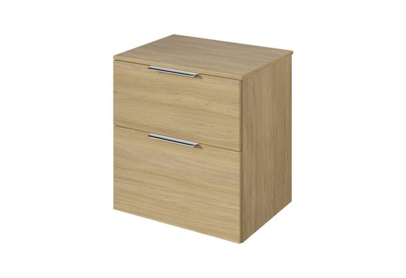 Bernstein Badmöbel-Set TIM, (Waschtischunterschrank mit Waschtischplatte und Griffe, Unterschrank 60 cm - hängend - vormontiert - 2 Schubladen), für Aufsatzwaschbecken - Farbe Unterschrank & Waschtisch frei wählbar von Bernstein