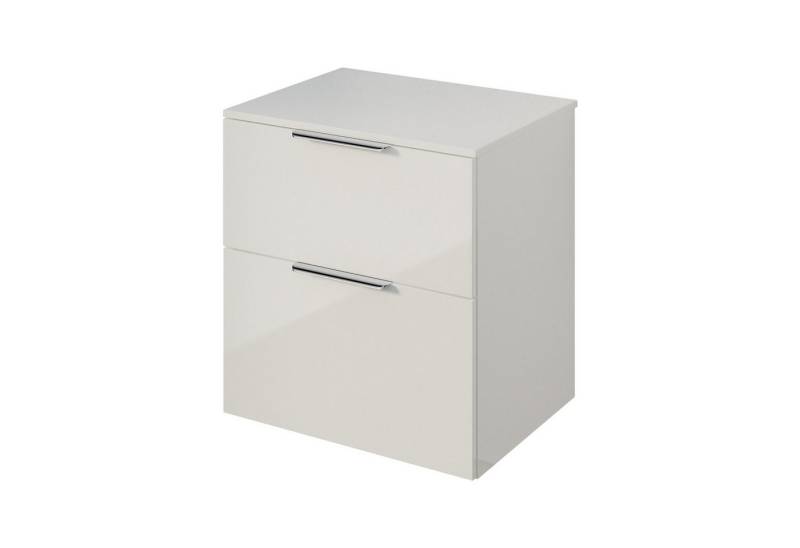 Bernstein Badmöbel-Set TIM, (Waschtischunterschrank mit Waschtischplatte und Griffe, Unterschrank 60 cm - hängend - vormontiert - 2 Schubladen), für Aufsatzwaschbecken - Farbe Unterschrank & Waschtisch frei wählbar von Bernstein