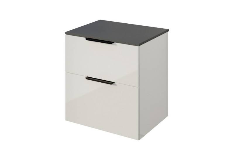 Bernstein Badmöbel-Set TIM, (Waschtischunterschrank mit Waschtischplatte und Griffe, Unterschrank 60 cm - hängend - vormontiert - 2 Schubladen), für Aufsatzwaschbecken - Farbe Unterschrank & Waschtisch frei wählbar von Bernstein