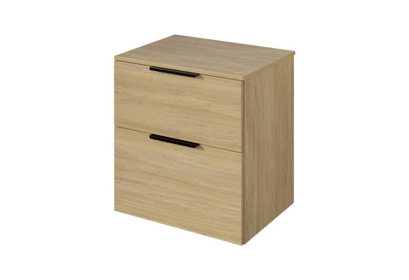 Bernstein Badmöbel-Set TIM, (Waschtischunterschrank mit Waschtischplatte und Griffe, Unterschrank 60 cm - hängend - vormontiert - 2 Schubladen), für Aufsatzwaschbecken - Farbe Unterschrank & Waschtisch frei wählbar von Bernstein