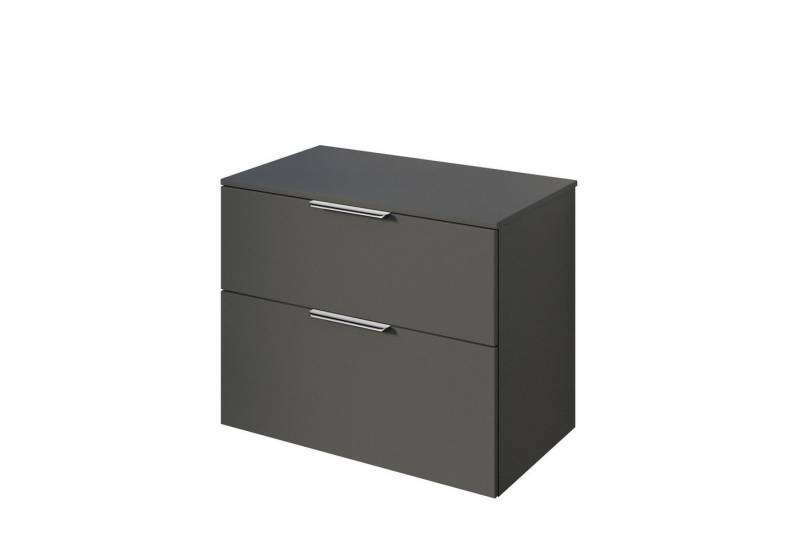 Bernstein Badmöbel-Set TIM, (Waschtischunterschrank mit Waschtischplatte und Griffe, Unterschrank 80 cm - hängend - vormontiert - 2 Schubladen), für Aufsatzwaschbecken - Farbe Unterschrank & Waschtisch frei wählbar von Bernstein