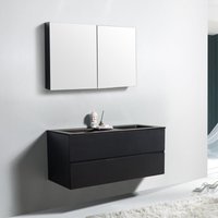 Bernstein - Badmöbel-Set edge 1200 mit Waschbecken Badmöbel Schwarz matt Waschbecken Schwarz matt von Bernstein