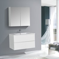Bernstein - Badmöbel-Set edge 750 mit Waschbecken Badmöbel Weiß glänzend Waschbecken Weiß glänzend von Bernstein