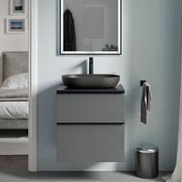 Bernstein - Badmöbel Unterschrank lavoa 60cm Badmöbel: Anthrazit matt, Waschtischplatte: Mitternachtsblau matt, Metallgriff: Anthrazit matt von Bernstein
