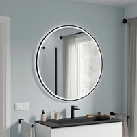 Bernstein - Badspiegel varo frame rund mit led Beleuchtung, Spiegelheizung und schwarzem Rahmen - Durchmesser 100 cm von Bernstein