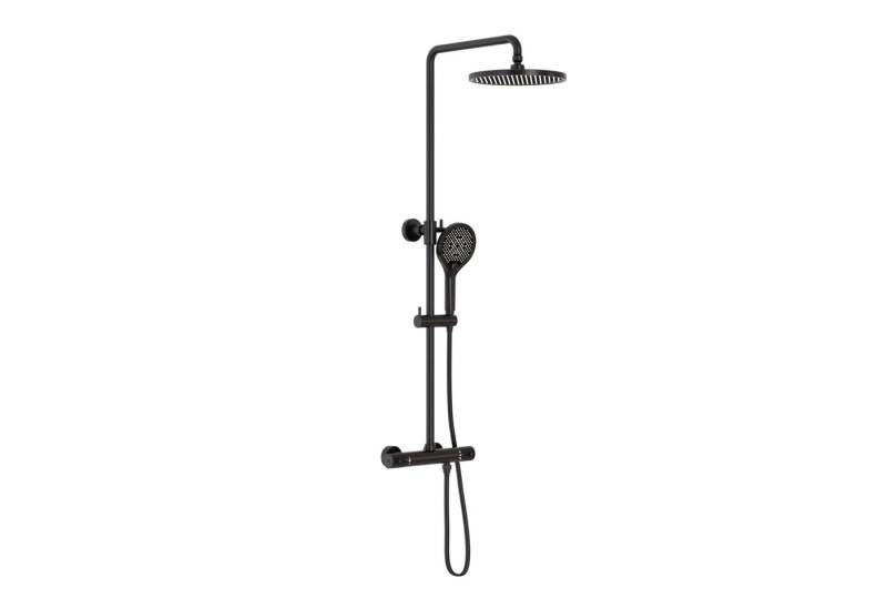 Bernstein Duschsystem 4011 PRO, Duschsäule Thermostat Schwarz - Inkl. Handbrause & Regenduschkopf von Bernstein