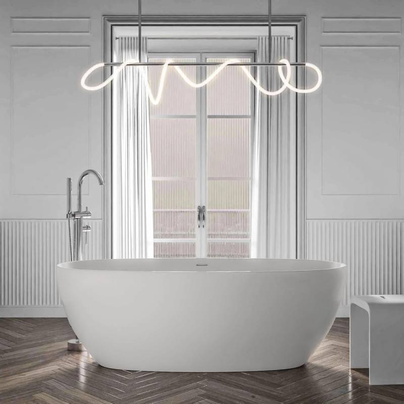 Bernstein Freistehende Badewanne BELAQUA Acryl Weiß Matt 170x80 cm von Bernstein