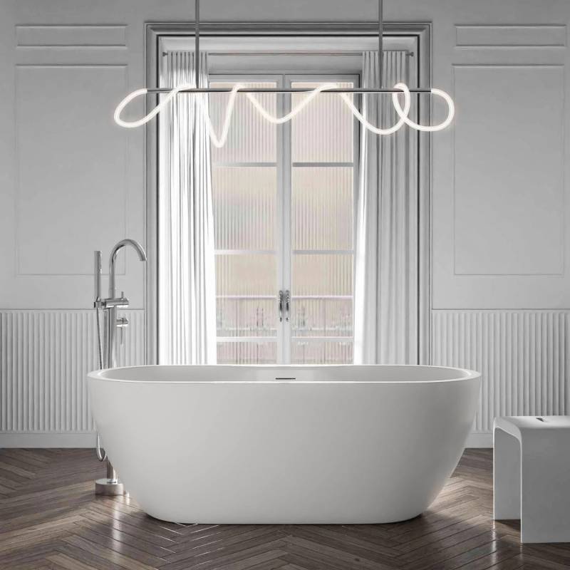 Bernstein Freistehende Badewanne ROMA PLUS 2.0 Acryl Weiß Matt 180x75x58 cm von Bernstein