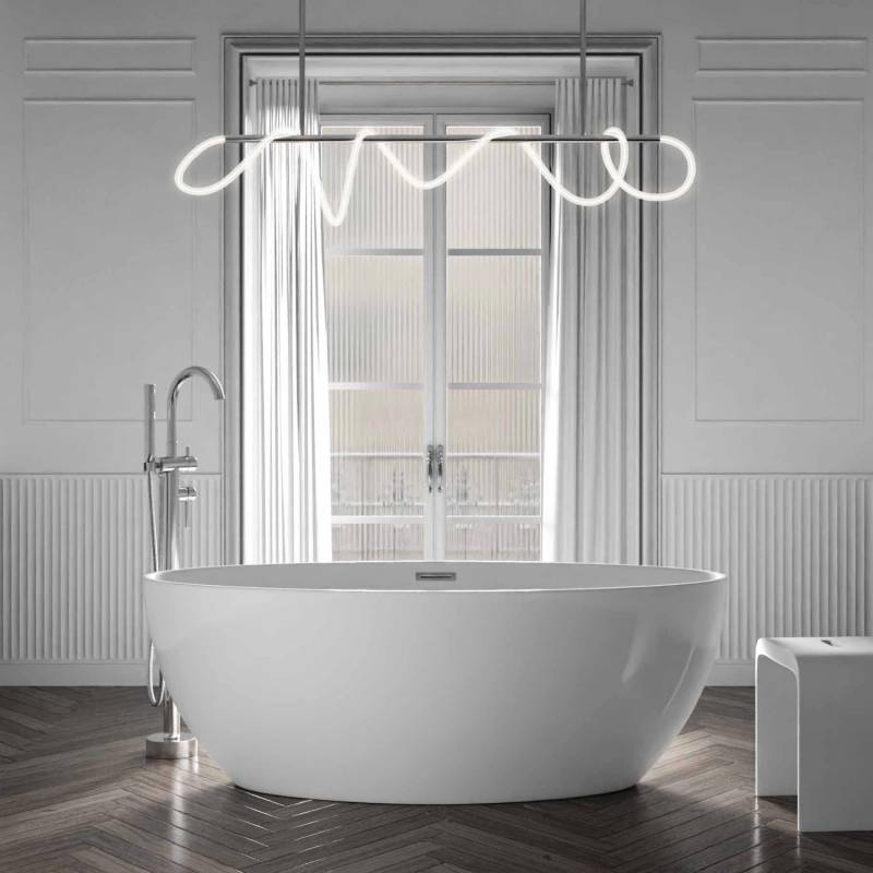 Bernstein Freistehende Badewanne TERRA 2.0 Acryl Weiß Glänzend 180x80 cm von Bernstein