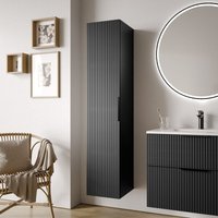 Bernstein - Hochschrank tim 35x165x35cm flexible Montage Badmöbel: Schwarz matt profiliert, Metallgriff: Chrom von Bernstein