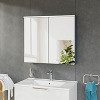 Bernstein - Spiegelschrank solo mit LED-Beleuchtung 80cm 2 Türen Farbe: Anthrazit matt von Bernstein