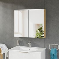 Bernstein - Spiegelschrank solo mit LED-Beleuchtung 80cm 2 Türen Farbe: Eiche honiggold von Bernstein