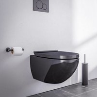 Spülrandloses Wand-Hänge-WC E-9030 inkl. Soft-Close-Deckel - Farbe wählbar Schwarz glänzend von Bernstein