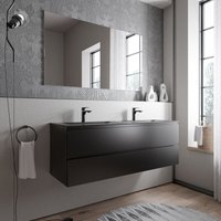Bernstein - Unterschrank ava 140 cm mit Mineralguss Waschbecken bruxelles - Badmöbelfarbe Schwarz matt, Waschbecken Schwarz matt mit Hahnloch Bernstein - Unterschrank ava 140 cm mit Mineralguss Waschbecken bruxelles - Badmöbelfarbe Schwarz matt, Waschbecken Schwarz matt mit Hahnloch von Bernstein