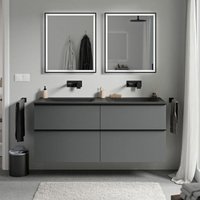 Bernstein - Unterschrank lavoa 120 cm mit Mineralguss Waschbecken cream - Badmöbelfarbe Anthrazit matt, Griff Anthrazit matt, Waschbecken Schwarz Bernstein - Unterschrank lavoa 120 cm mit Mineralguss Waschbecken cream - Badmöbelfarbe Anthrazit matt, Griff Anthrazit matt, Waschbecken Schwarz von Bernstein