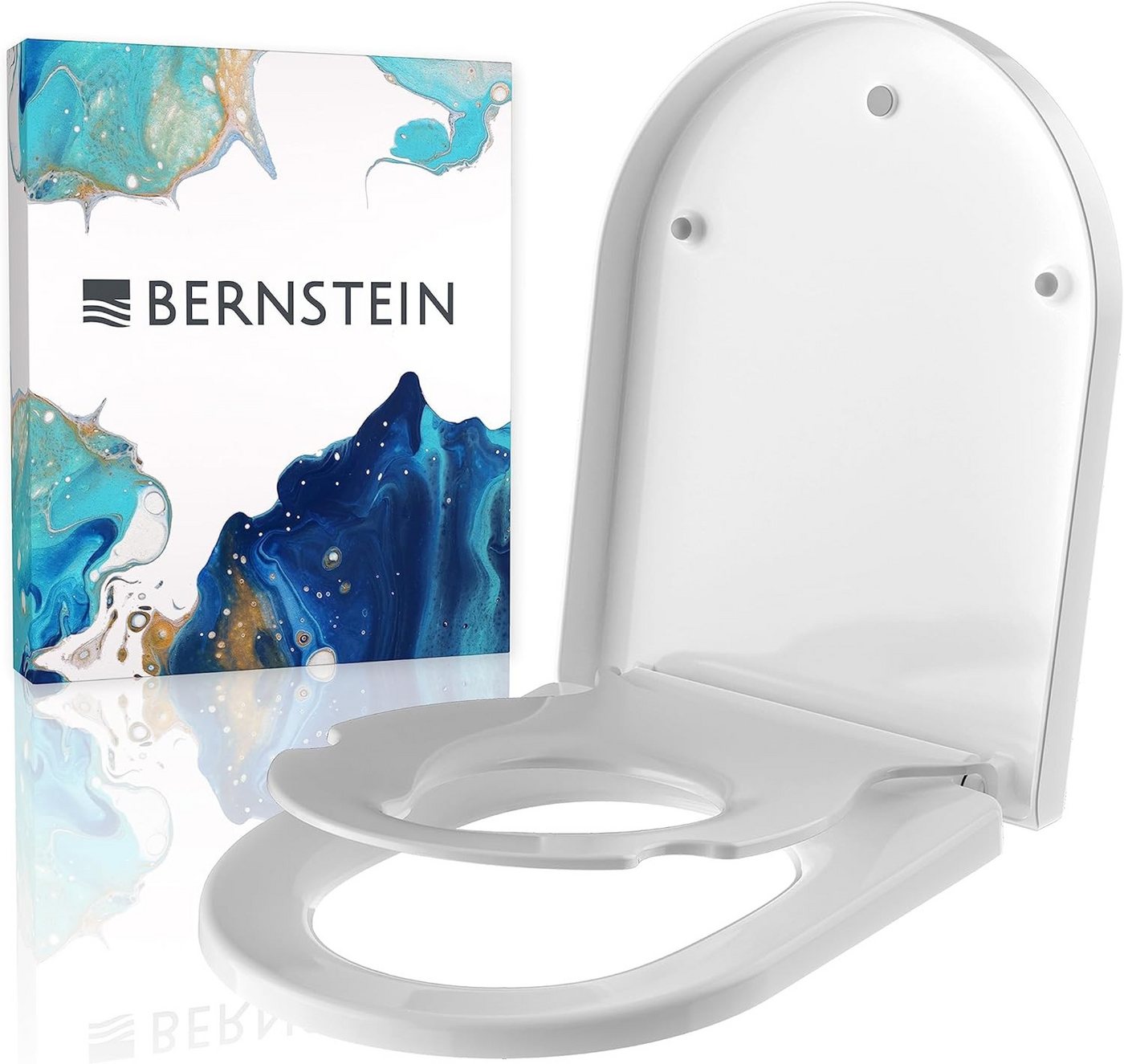 Bernstein WC-Sitz U1006 (Komplett-Set, inkl. Befestigungsmaterial), weiß / D-Form / Soft-Close/ mit Kinder-Sitz / abnehmbar / Duroplast von Bernstein