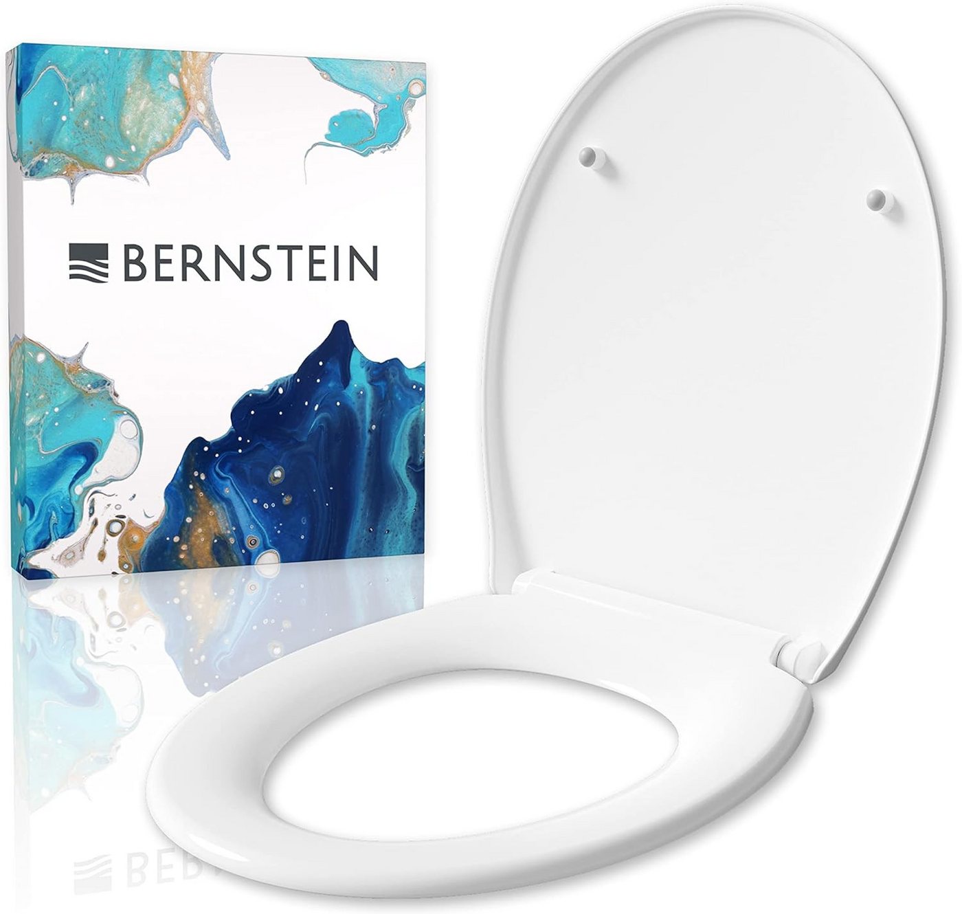Bernstein WC-Sitz U2004 (Komplett-Set, inkl. Befestigungsmaterial), weiß / Oval / Absenkautomatik / aus Duroplast / abnehmbar von Bernstein