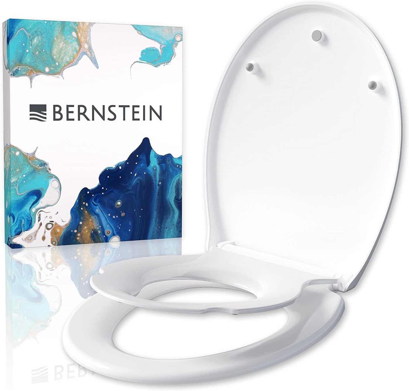 Bernstein WC-Sitz U2006 (Komplett-Set, inkl. Befestigungsmaterial), weiß / Oval / Absenkautomatik / Kinder-Sitz / abnehmbar / Duroplast von Bernstein