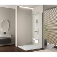 Bernstein - Walk-In Nano EX103 10 mm Super White Glas – Profilfarbe & Breite wählbar 1100mm, Ohne (ab 130cm Breite mit Stabilisationsstange), Chrom von Bernstein