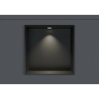 Wandnische aus Edelstahl NT203010X mit LED-Spot - 20 x 30 x 10 cm (h x b x t) - Farbe wählbar Schwarz, 1x Spot Einbaurahmen Schwarz matt von Bernstein