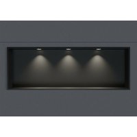Wandnische Edelstahl Bernstein NT309010X mit LED-Spot 30x90x10 cm Schwarz 3x Spot Einbaurahmen Chrom von Bernstein