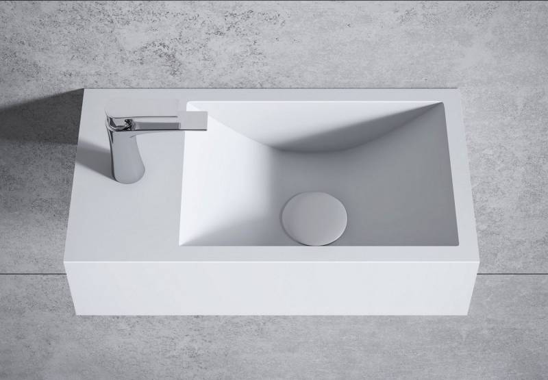 Bernstein Waschbecken BA18, 40 x 22 x 10 cm - Farbe wählbar - Ablagefläche Rechts/Links wählbar von Bernstein