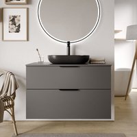 Bernstein - Waschtischunterschrank tim 100 cm für Aufsatzwaschbecken Badmöbel: Anthrazit matt, Metallgriff: Schwarz matt, Waschtischplatte: Schwarz Bernstein - Waschtischunterschrank tim 100 cm für Aufsatzwaschbecken Badmöbel: Anthrazit matt, Metallgriff: Schwarz matt, Waschtischplatte: Schwarz von Bernstein