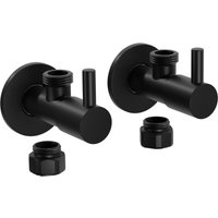 Bernstein - Design-Eckventil 2er-Pack Schwarz matt 3/8' mit Rosette 7009 von Bernstein