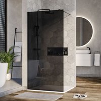 Duschabtrennung Bernstein EX101 Walk-In Nano 8mm Echtglas Schwarz graues Glas 100cm von Bernstein
