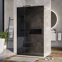 Duschabtrennung Bernstein EX101 Walk-In Nano 8mm Echtglas Schwarz graues Glas 120cm von Bernstein
