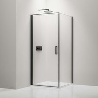 Duschkabine Bernstein Eckdusche Nano 6mm Echtglas EX416S Schwarz 80x80x195cm von Bernstein