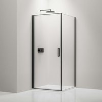 Duschkabine Bernstein Eckdusche Nano 6mm Echtglas EX416S Schwarz 90x90x195cm von Bernstein