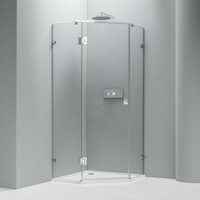Duschkabine Bernstein EX415 Fünfeckdusche Nano Echtglas 90x90x195cm von Bernstein