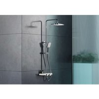 Duschsystem Bernstein BS371 Chrom/Weiß eckig mit Handbrause von Bernstein