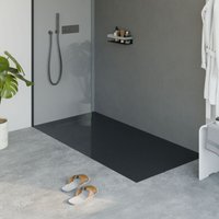 Duschwanne Bernstein lavoa flach Mineralguss Steinoptik Anthrazit matt 80x160cm von Bernstein