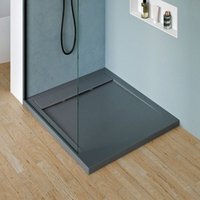 Duschwanne Bernstein New York in Steinoptik 100x90 cm Anthrazit matt mit Ablauf Typ b von Bernstein