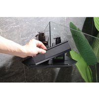 Eck-Duschablage Bernstein DA909 Edelstahl mit Duschabzieher Schwarz matt von Bernstein