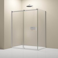 Eckdusche Bernstein NT806 flex Schiebetür Nano Klarglas 140x80 cm 6mm ESG-Sicherheitsglas von Bernstein