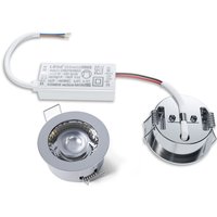 LED-Spot Einbaustrahler Neutralweiß Ø 45 x 22,3 mm IP65 mit Einbaurahmen Chrom von Bernstein
