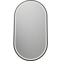 Bernstein - led Lichtspiegel 8144-2.0 Oval Sandgestrahlt Warm-/Kaltlicht Aluminiumrahmen Schwarz matt Vertikal Anti-Beschlag 55 x 100 cm von Bernstein