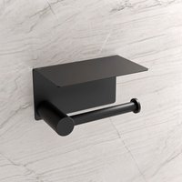 Papierrollenhalter Bernstein ola mit Ablage Farbe: Schwarz matt rundes Design von Bernstein