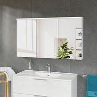 Bernstein - Spiegelschrank solo mit LED-Beleuchtung 120cm 3 Türen Farbe: Weiß matt von Bernstein