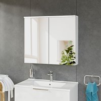 Spiegelschrank Bernstein solo mit LED-Beleuchtung 80cm 2 Türen Farbe: Weiß matt von Bernstein
