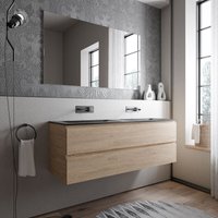 Unterschrank Bernstein AVA 160cm Badmöbel: Eiche Honiggold, Mineralguss Waschbecken BRUXELLES Schwarz matt ohne Hahnloch Unterschrank Bernstein AVA 160cm Badmöbel: Eiche Honiggold, Mineralguss Waschbecken BRUXELLES Schwarz matt ohne Hahnloch von Bernstein