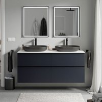 Unterschrank Bernstein LAVOA 140cm für Aufsatzwaschbecken Badmöbel: Mitternachtsblau matt, Metallgriff: Chrom, Waschtischplatte: Weiß matt Unterschrank Bernstein LAVOA 140cm für Aufsatzwaschbecken Badmöbel: Mitternachtsblau matt, Metallgriff: Chrom, Waschtischplatte: Weiß matt von Bernstein