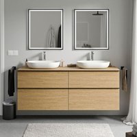 Unterschrank Bernstein LAVOA 160cm für Aufsatzwaschbecken Badmöbel: Eiche Honiggold, Metallgriff: Chrom, Waschtischplatte: Eiche Honiggold Unterschrank Bernstein LAVOA 160cm für Aufsatzwaschbecken Badmöbel: Eiche Honiggold, Metallgriff: Chrom, Waschtischplatte: Eiche Honiggold von Bernstein