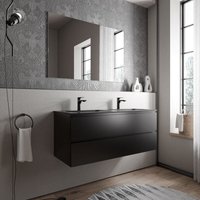 Unterschrank Bernstein ava 120 cm mit Mineralguss Waschbecken bruxelles - Badmöbelfarbe Schwarz matt, Waschbecken Schwarz matt mit Hahnloch Unterschrank Bernstein ava 120 cm mit Mineralguss Waschbecken bruxelles - Badmöbelfarbe Schwarz matt, Waschbecken Schwarz matt mit Hahnloch von Bernstein