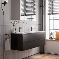 Unterschrank Bernstein ava 140 cm mit Keramik Waschbecken - Badmöbelfarbe Schwarz matt von Bernstein